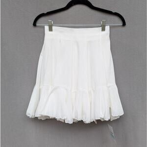 NWT Storets White Isla Floaty Ruffle Cotton Mini Skirt/Skort, size S-M